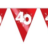 Vlaggenlijn 40 Jaar Robijn Rood - 10 Meter