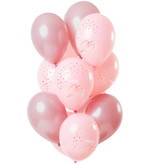 Ballonnen Set 25 Jaar Roze Premium - 12 Stuks