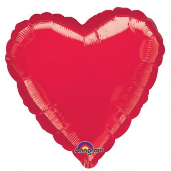 Folieballon - Hart - Rood - 43cm - Zonder vulling