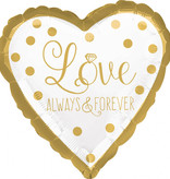 Hartjes Ballon Folie Sparkling Wedding - 43cm