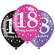 Ballonnen 18 Jaar Happy Birthday Pink, Paars En Zwart