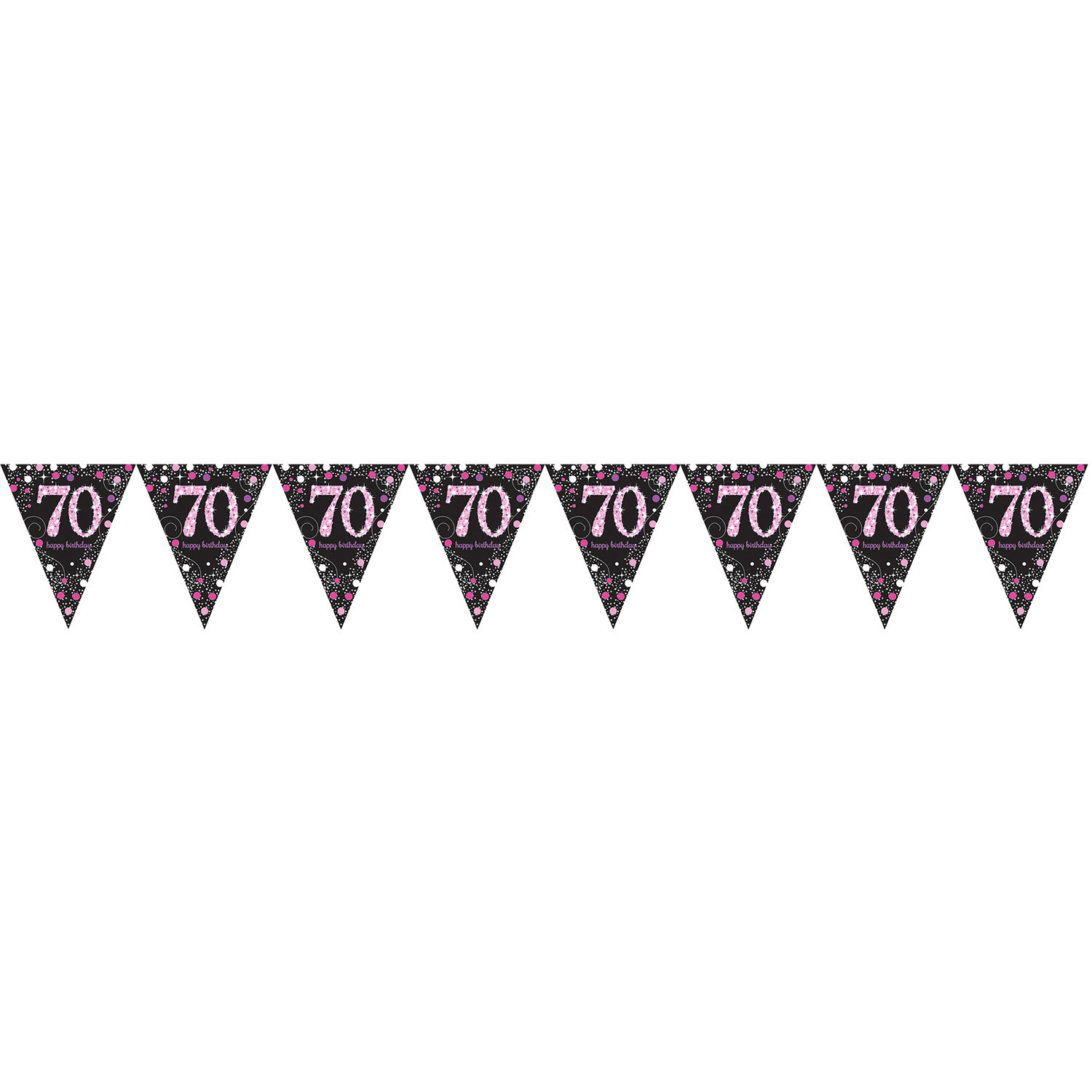 Happy Birthday Vlaggenlijn 70 jaar Sparkling Pink afbeelding