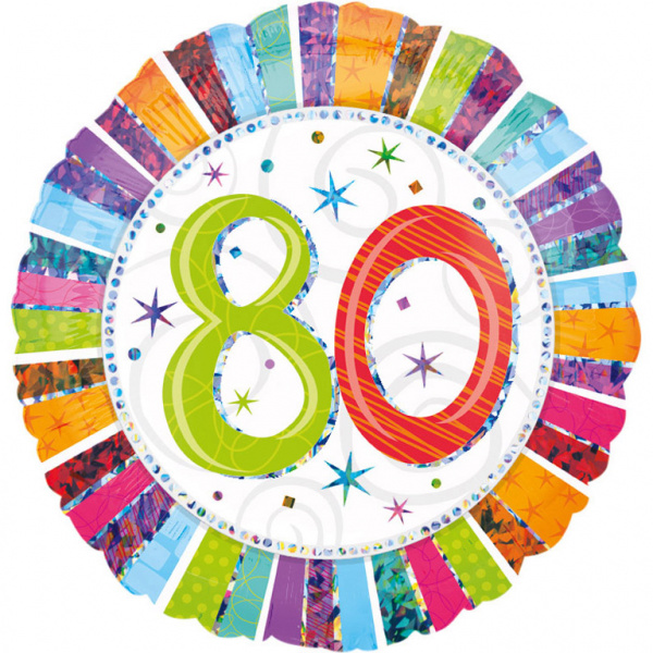 Folieballon Verjaardag 80 Jaar - 45cm