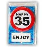 Happy Age Kaart Button - 35 Jaar