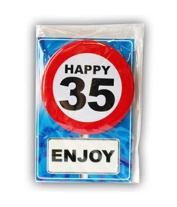 Happy Age Kaart Button - 35 Jaar