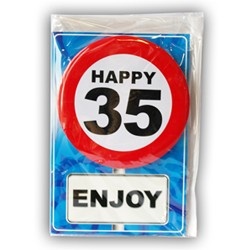 Happy Age Kaart Button 35 Jaar