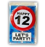 Happy Age Kaart Button - 12 Jaar
