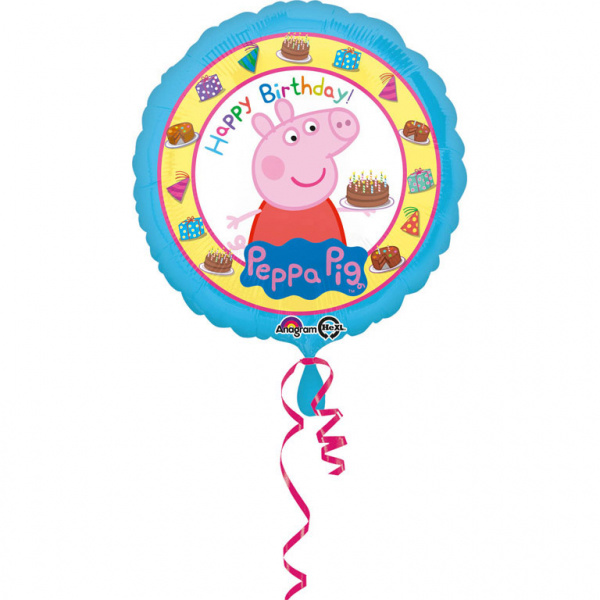 Folieballon Peppa Pig Happy Birthday - 45cm