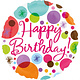 Folieballon Happy Birthday Dots - 45cm