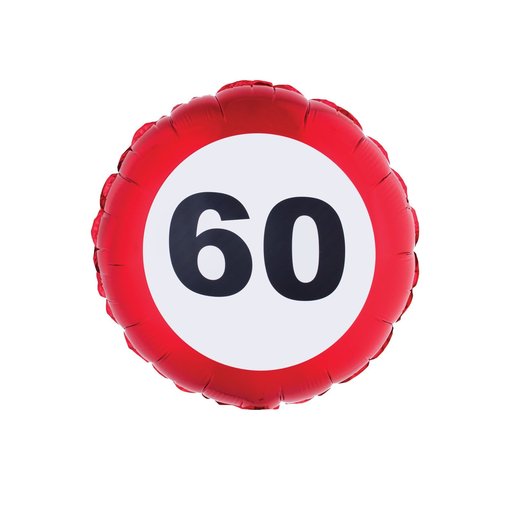 Folieballon Verkeersbord 60 Jaar