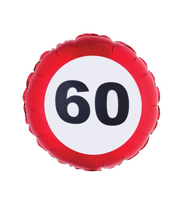 Folieballon Verkeersbord 60 Jaar