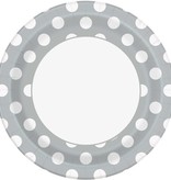 Bordjes Zilver met Stippen - 8 stuks