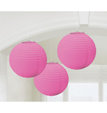 Lampionnen Set Donker Roze - 3 Stuks