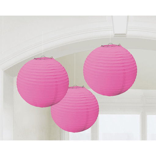 Lampionnen Set Donker Roze - 3 Stuks