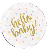 Folieballon Hello Baby Stipppen - 45cm
