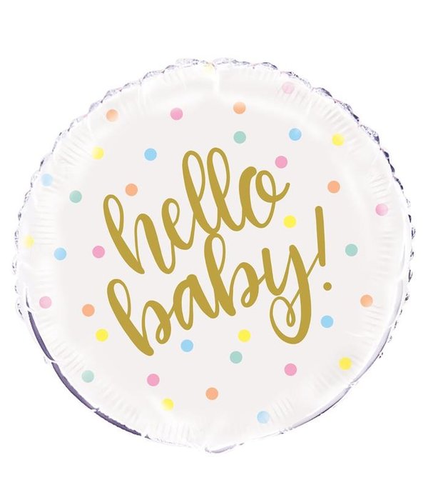 Folieballon Hello Baby Stipppen - 45cm