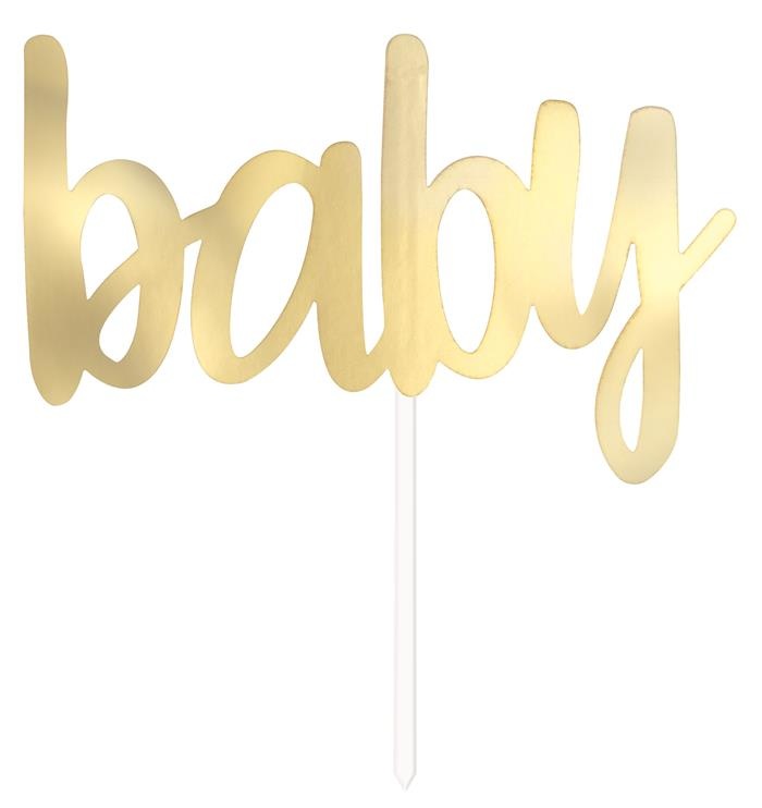 Cake Topper &apos;Baby&apos; Goud