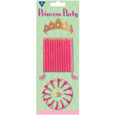 Roze Prinsessen Kaarsjes - 12 Stuks