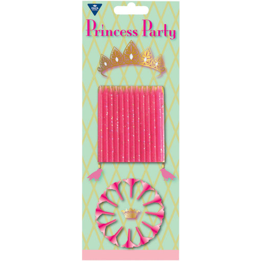 Roze Prinsessen Kaarsjes - 12 Stuks