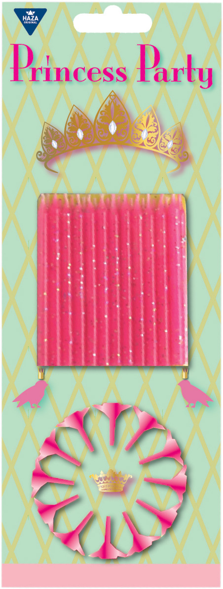 Roze Prinsessen Kaarsjes - 12 Stuks afbeelding