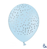 Ballonnen Pastel Baby Blauw Stippen - 6 Stuks