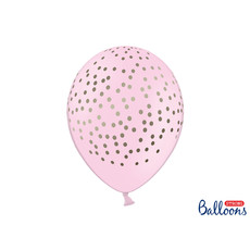 Ballonnen Pastel Licht Roze Stippen - 6 Stuks