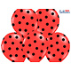 Ballonnen Pastel Poppy Rood Met Zwarte Stippen - 6 Stuks