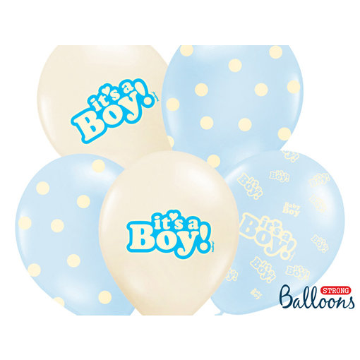 Ballonnen Mix It's A Boy Pastel Blauw - 6 Stuks