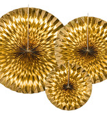 Decoratieve Rozetten Spiegelend Goud (3st)