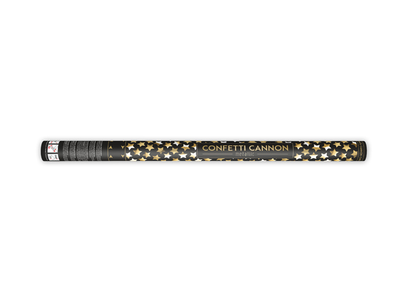Confetti kanon metallic Gouden sterren 80 cm afbeelding