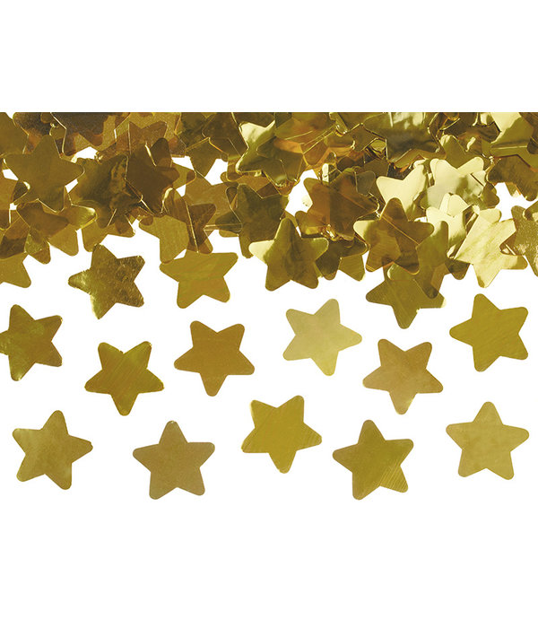Confetti kanon metallic Gouden sterren 80 cm
