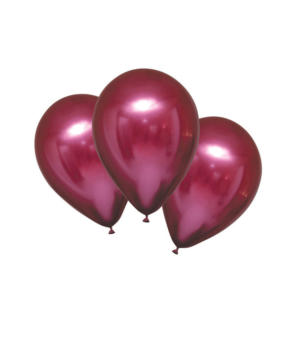 Chrome Ballonnen Granaatappel Rood Luxe - 6 Stuks
