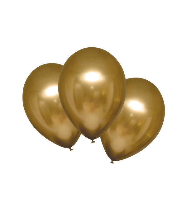 Chrome Ballonnen Satijn Goud Luxe - 6 Stuks