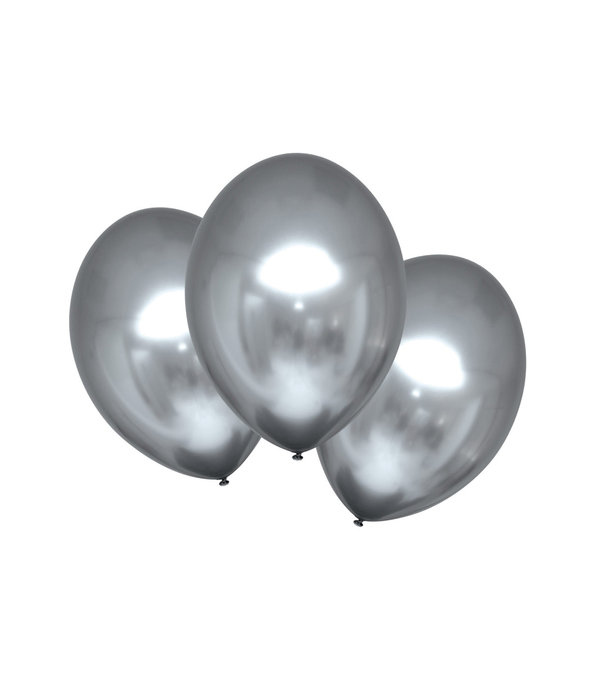 Chrome Ballonnen Platinum Zilver Luxe - 6 Stuks