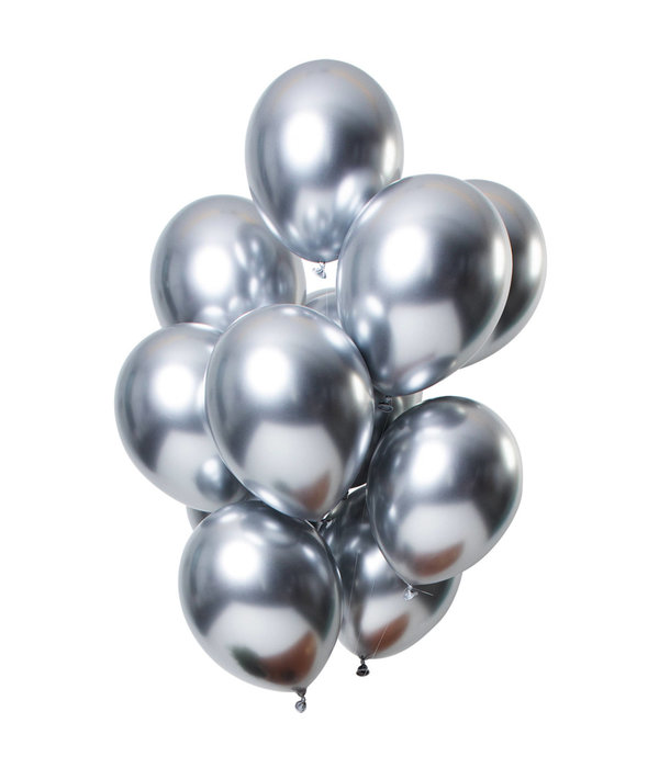 Chrome ballonnen 33cm Spiegeleffect Zilver Premium - 12 Stuks