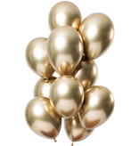 Chrome ballonnen 33cm Spiegeleffect Goud Premium - 12 Stuks