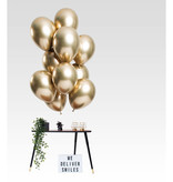 Chrome ballonnen 33cm Spiegeleffect Goud Premium - 12 Stuks