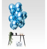 Chrome ballonnen Spiegeleffect Blauw Premium 33cm - 12st
