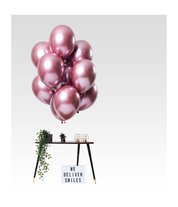 Chrome ballonnen Spiegeleffect Roze Premium 33cm - 12st