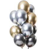 Chrome Ballonnen Set Onyx Premium 33cm - 12 Stuks