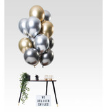 Chrome Ballonnen Set Onyx Premium 33cm - 12 Stuks