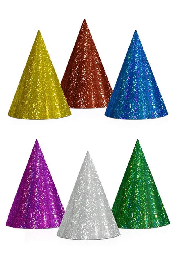 Feesthoedjes Holografisch Assorti - 20 Stuks