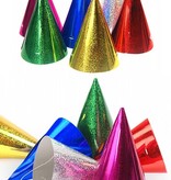 Feesthoedjes Holografisch Assorti - 20 Stuks