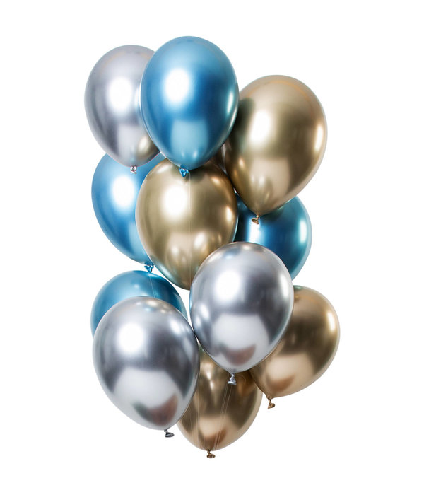 Chrome Ballonnen Sapphire Premium 33cm - 12 Stuks
