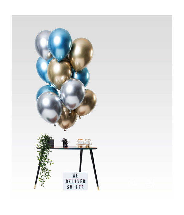 Chrome Ballonnen Sapphire Premium 33cm - 12 Stuks