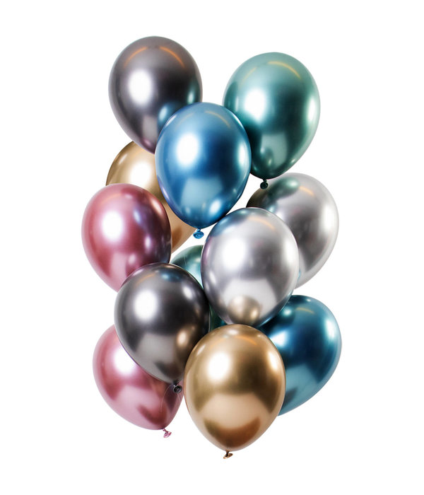 Chrome Ballonnen Treasures Premium 33cm - 12 Stuks