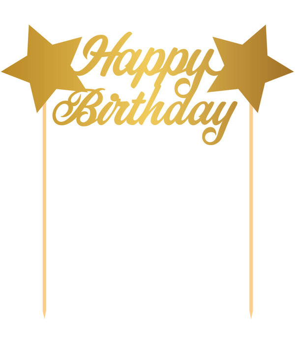 Taart Prikker Happy Birthday Sterren Goud