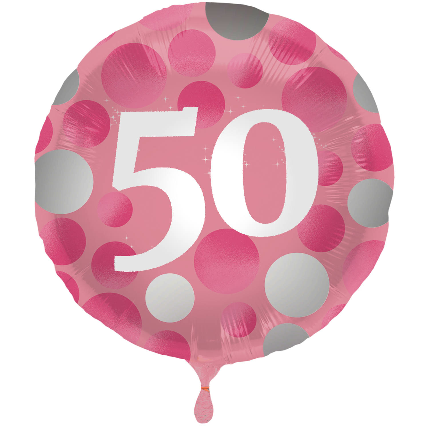 Folieballon 50 Jaar Glossy Pink - 45cm