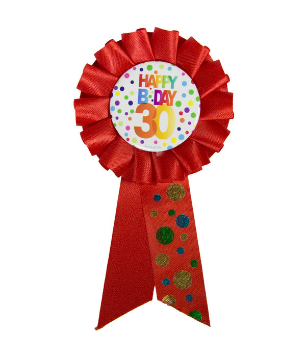 Rozet 30 Jaar Happy Birthday Stippen
