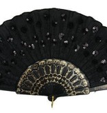 Chinese Waaier pailletten zwart